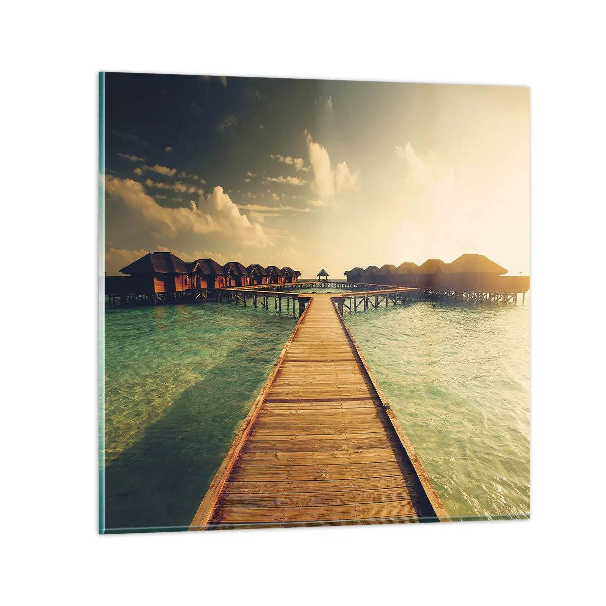 Glastavla - Bild på glas - Varm inbjudan - 70x70 cm