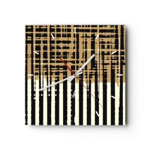Väggklocka - Klocka på glas - Arkitektonisk abstraktion - 30x30 cm
