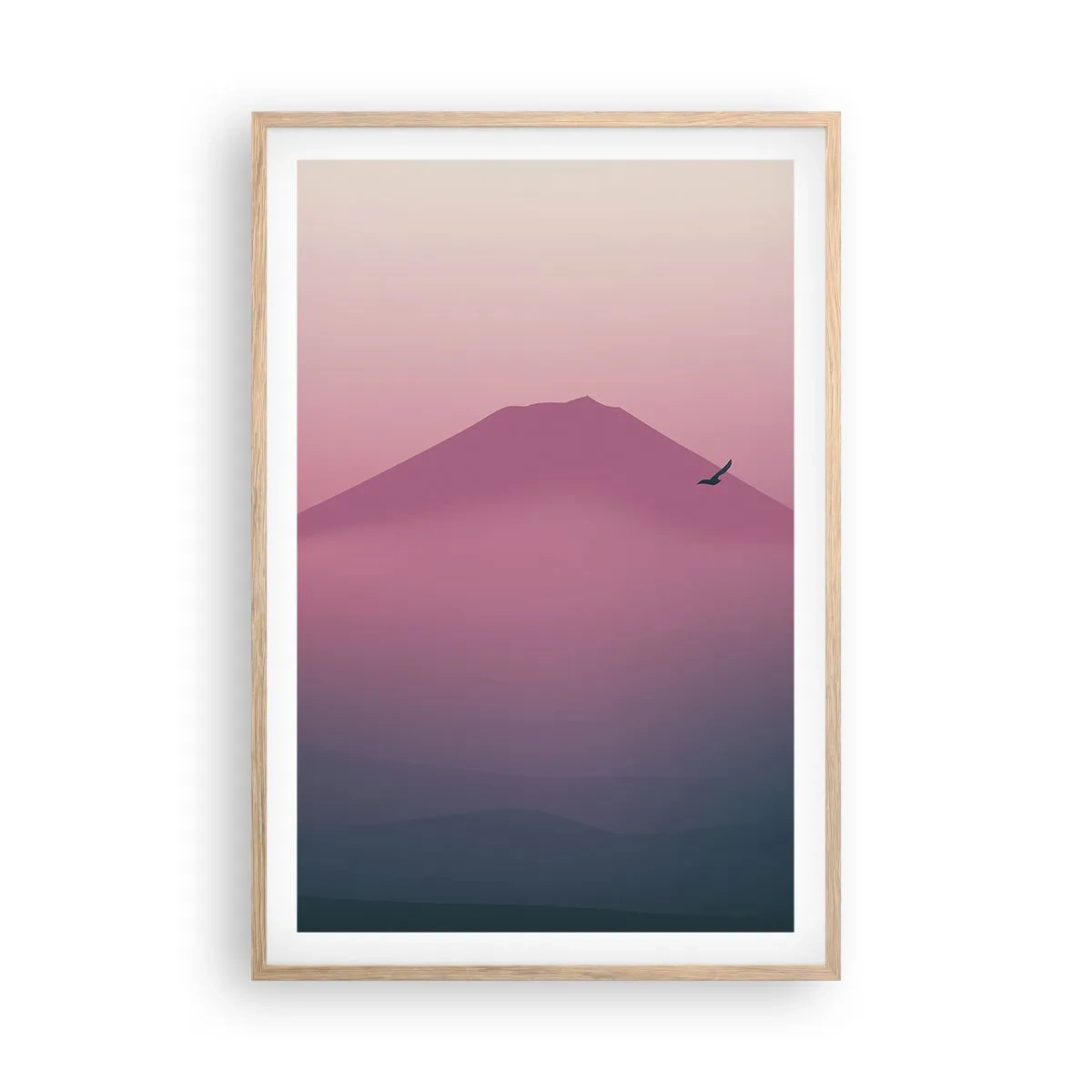 Affisch i ram av ljusek - Vandrare över molnen - 61x91 cm