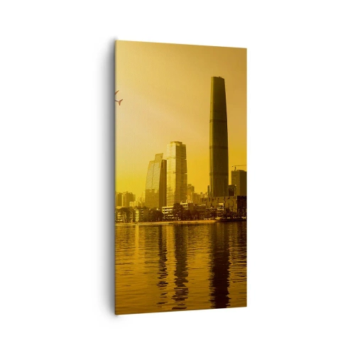 Canvastavla - Bild på duk - Gyllene staden - 65x120 cm