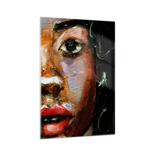 Glastavla - Bild på glas - Svärta och sken - 70x100 cm