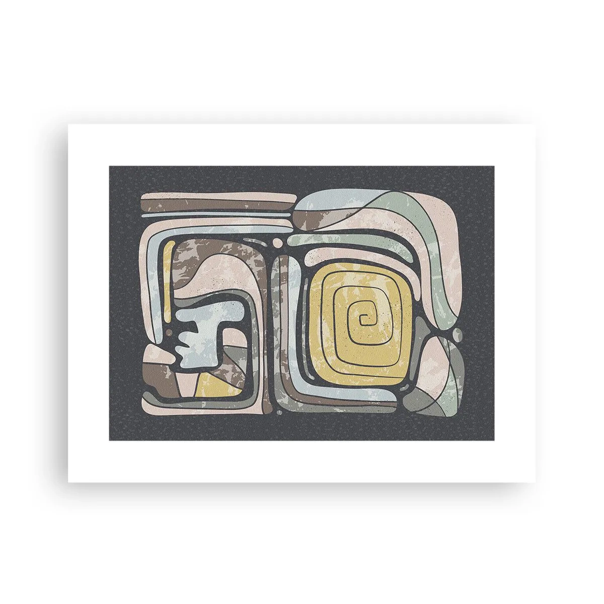Affisch - Abstraktion i en förcolumbiansk anda - 40x30 cm
