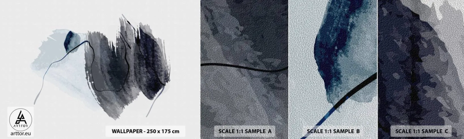 Provbit av fototapet Premium Sand - Intensitet och rörelse - Abstraktion, Bit, Målning - 100x30 cm
