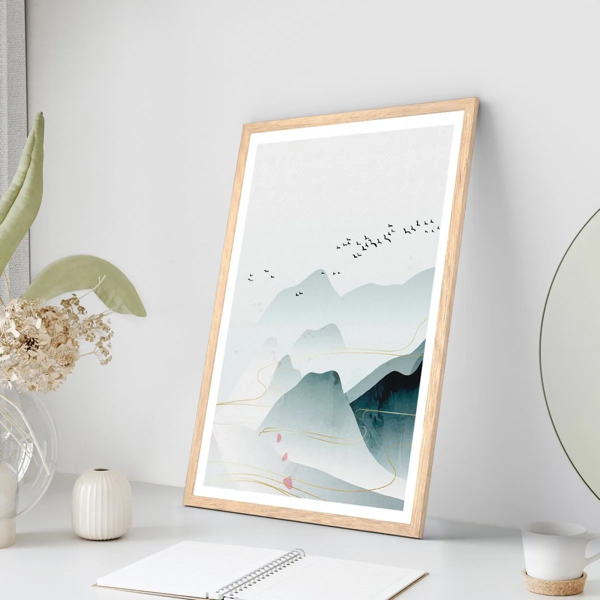 Affisch i ram av ljusek - Över topparna - 61x91 cm