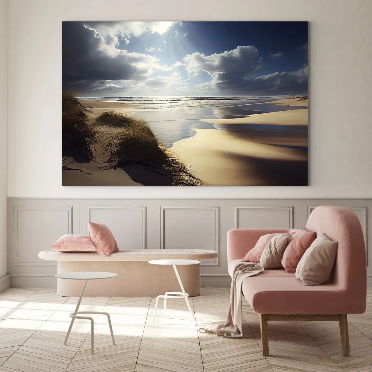 Glastavla - Bild på glas - Strand, vild strand - 70x50 cm