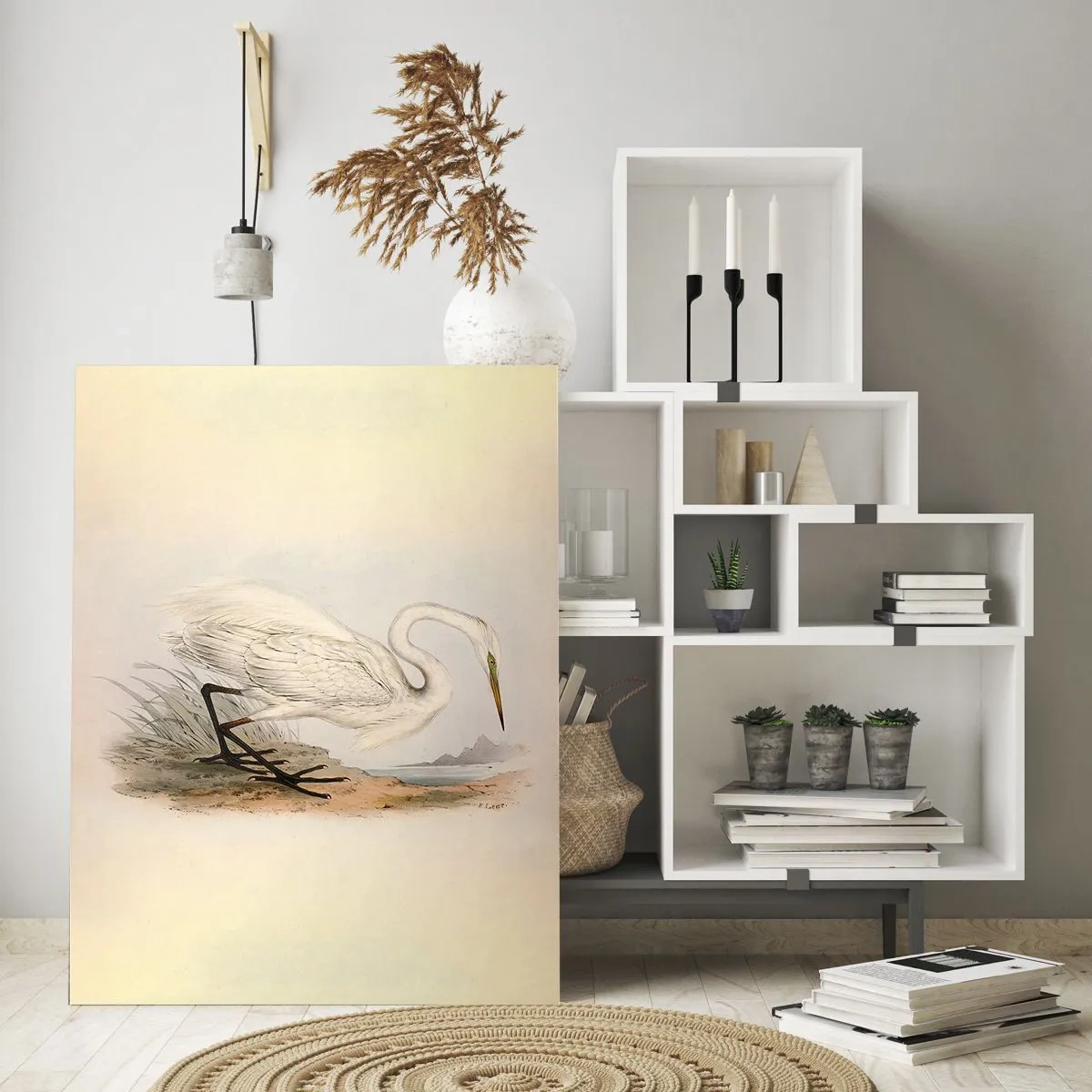 Glastavla - Bild på glas - En dam i vassen - 50x70 cm