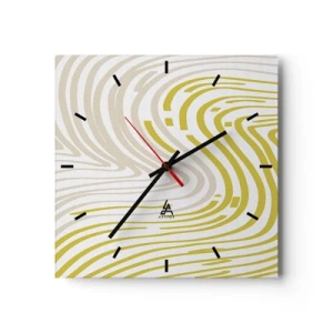 Väggklocka - Klocka på glas - Komposition med en mjuk böjning - 30x30 cm