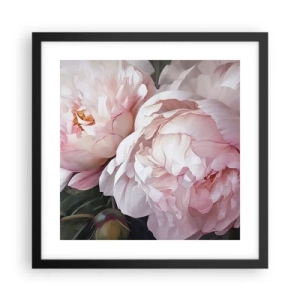 Affisch i svart ram - Fast i blomning - 40x40 cm