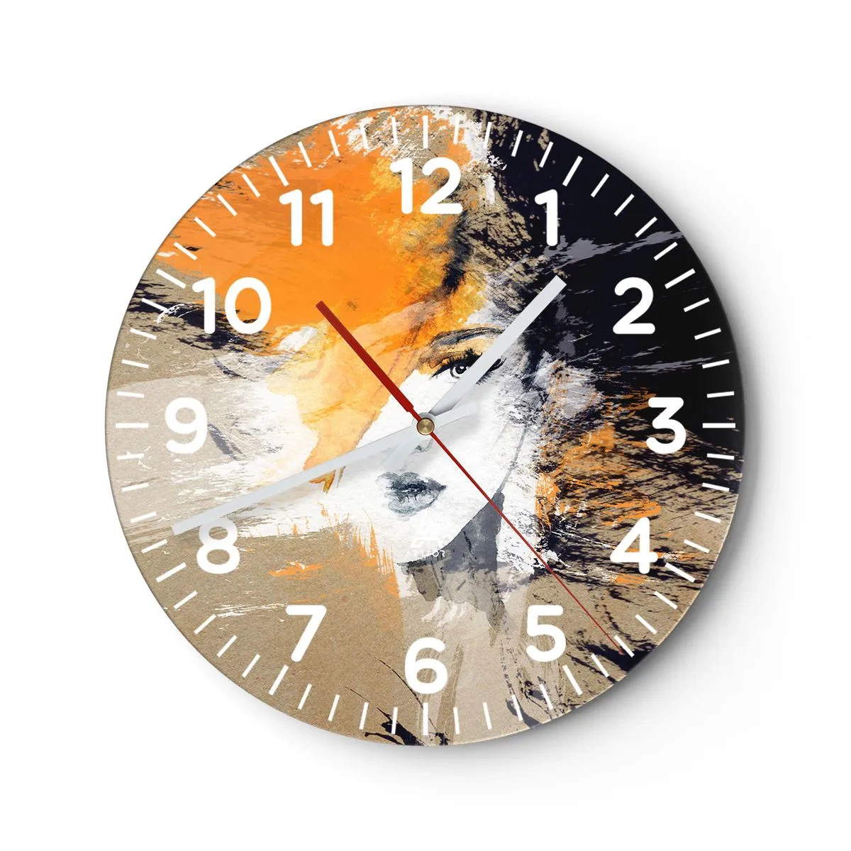 Väggklocka - Klocka på glas - Och så blir det ljus - 30x30 cm