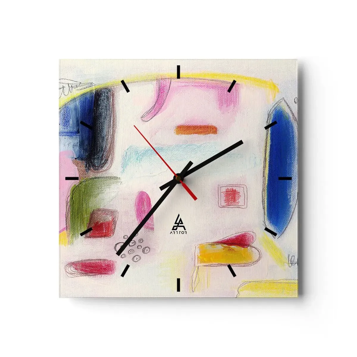 Väggklocka - Klocka på glas - Mera konvex än konkav eller platt - 30x30 cm