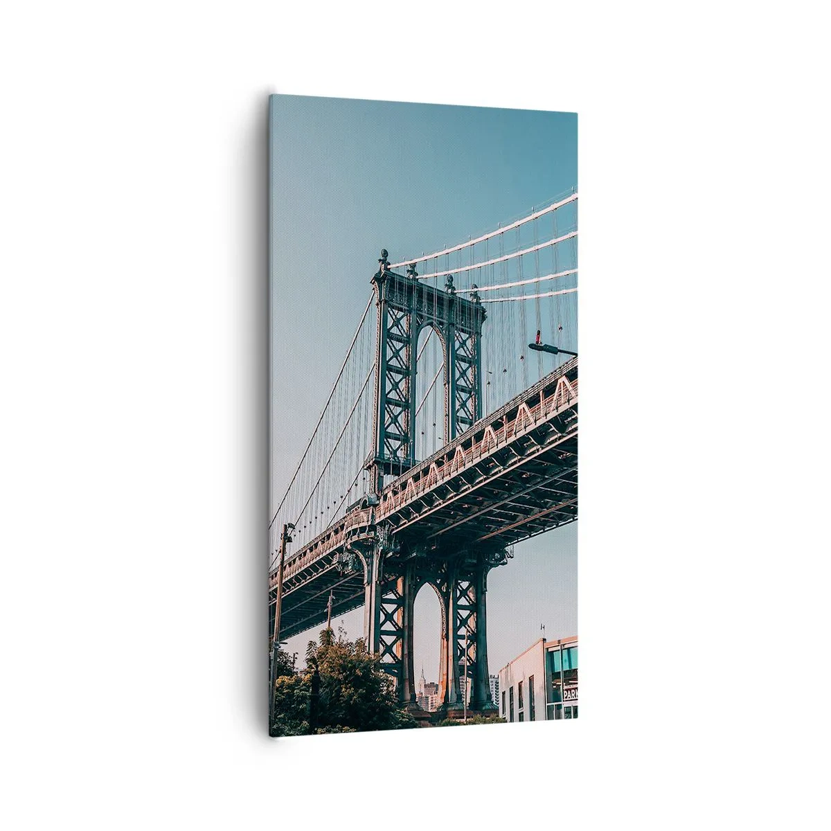 Canvastavla - Bild på duk - Över stadens vågor - 65x120 cm