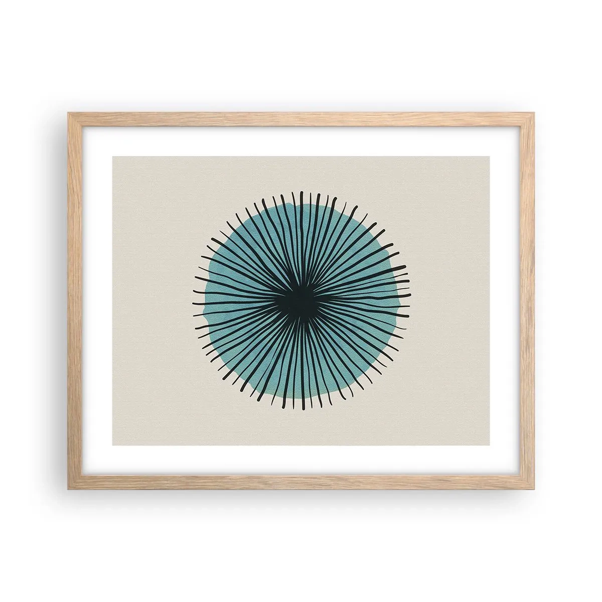 Affisch i ram av ljusek - Radier mot blått - 50x40 cm