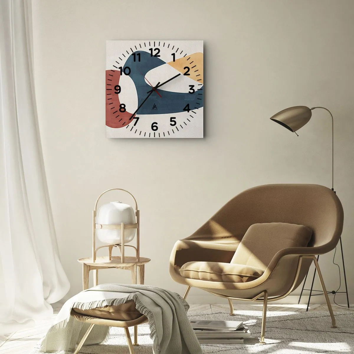 Väggklocka - Klocka på glas - Influenser och metamorfoser - 40x40 cm