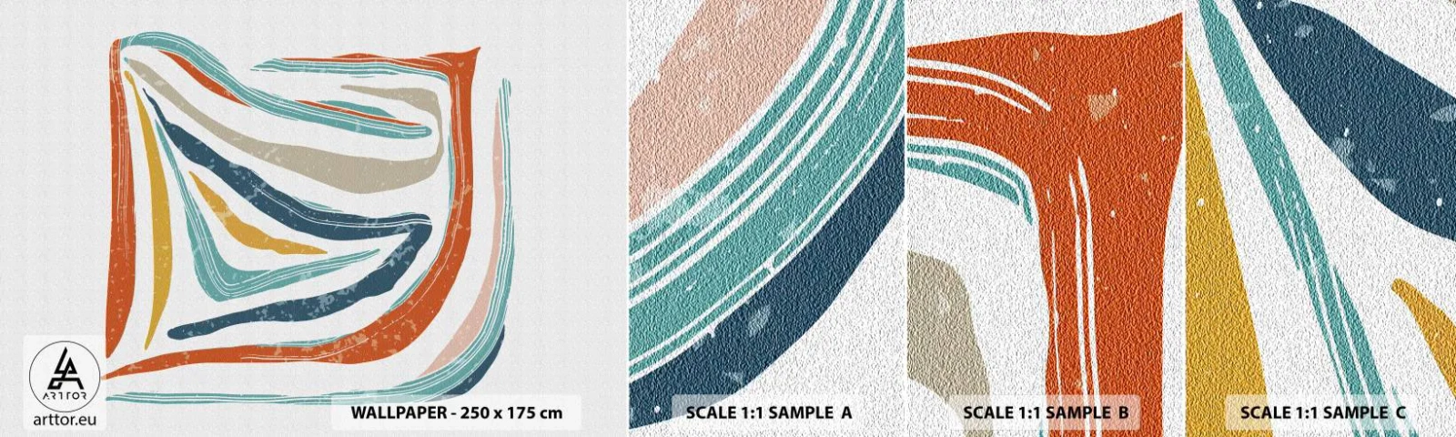 Fototapet Prov Standard Eco - Vänligt leende abstraktion - Boho, Bit, Modern - 100x30 cm