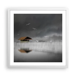 Affisch i vit ram - Regnskydd - 50x50 cm