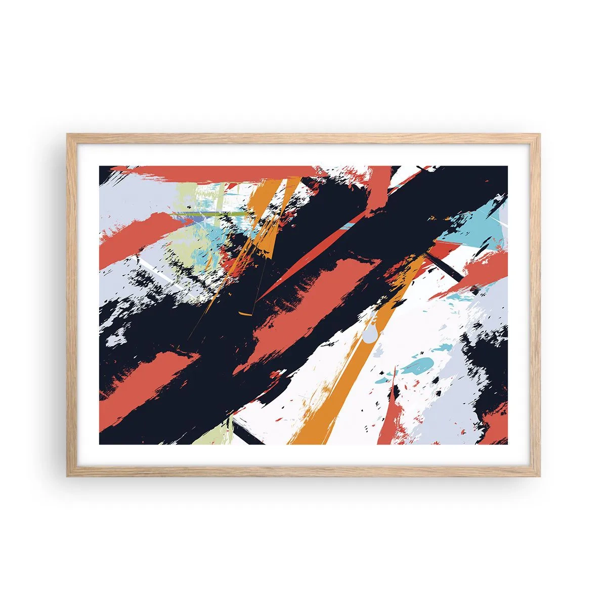 Affisch i ram av ljusek - Dynamisk komposition - 70x50 cm