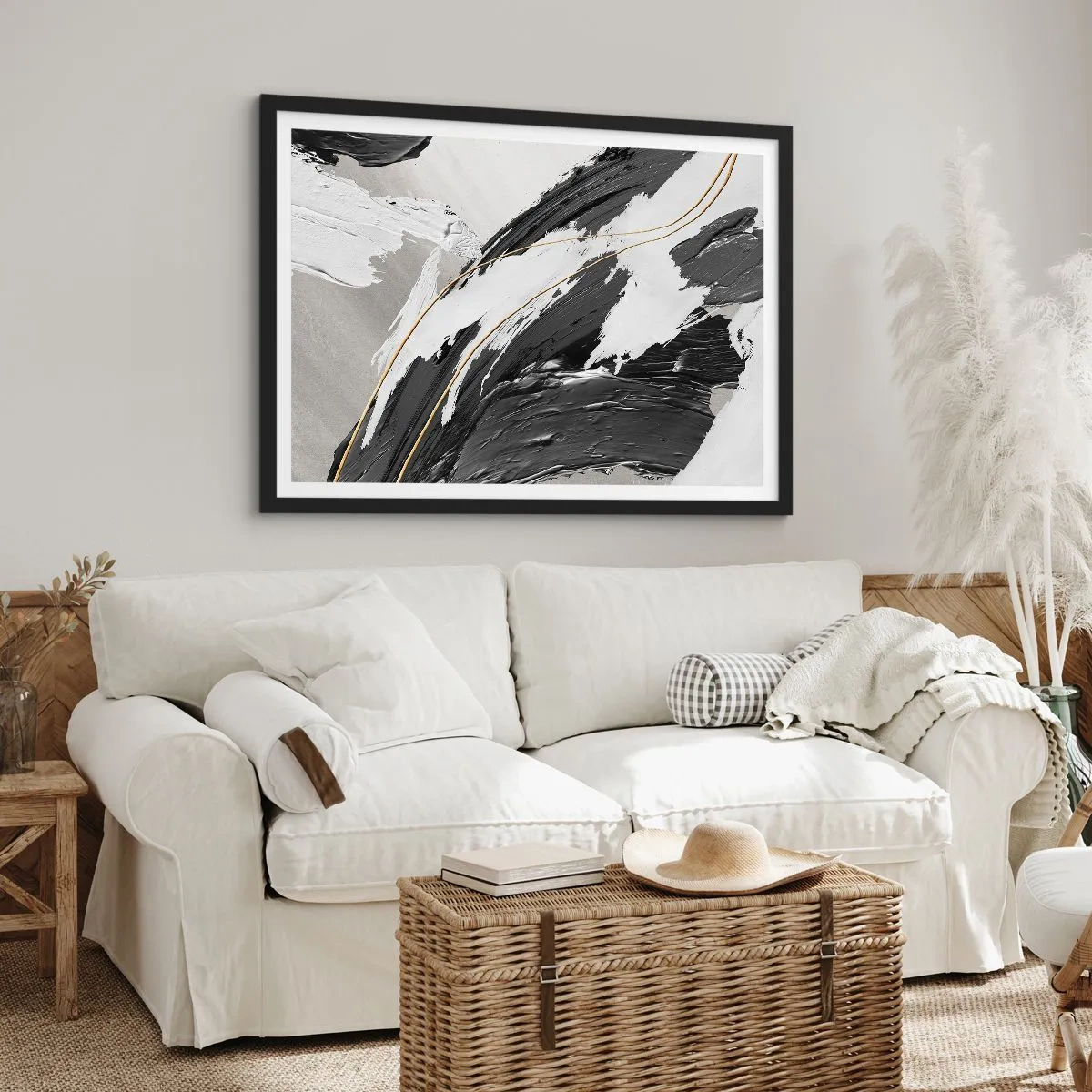 Affisch i svart ram - Storslagen abstraktion - 70x50 cm