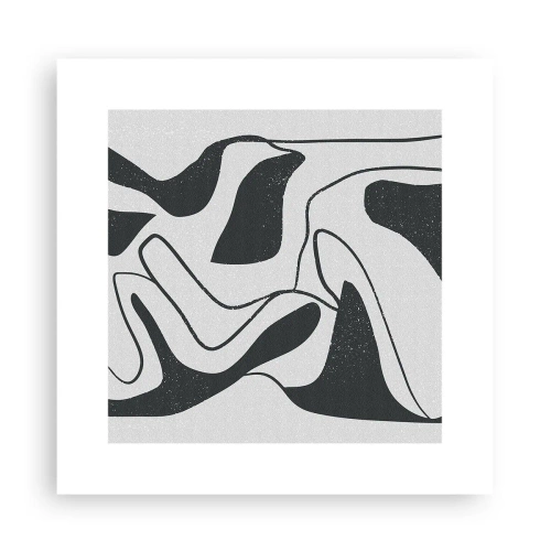 Affisch - Abstrakt lek i en labyrint - 30x30 cm
