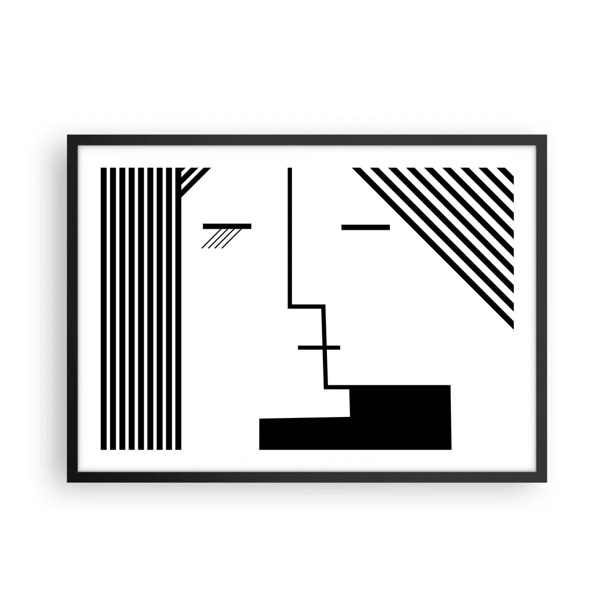 Affisch i svart ram - Bara en kyss - 70x50 cm