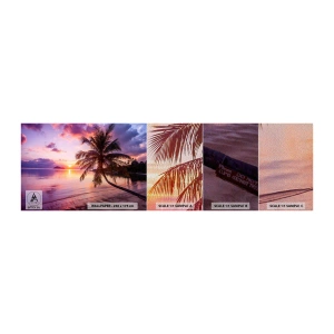 Provbit av fototapet Premium Sand - Lugnt enda fram till horisonten - Landskap, Kokosnötspalm, Hav - 100x30 cm