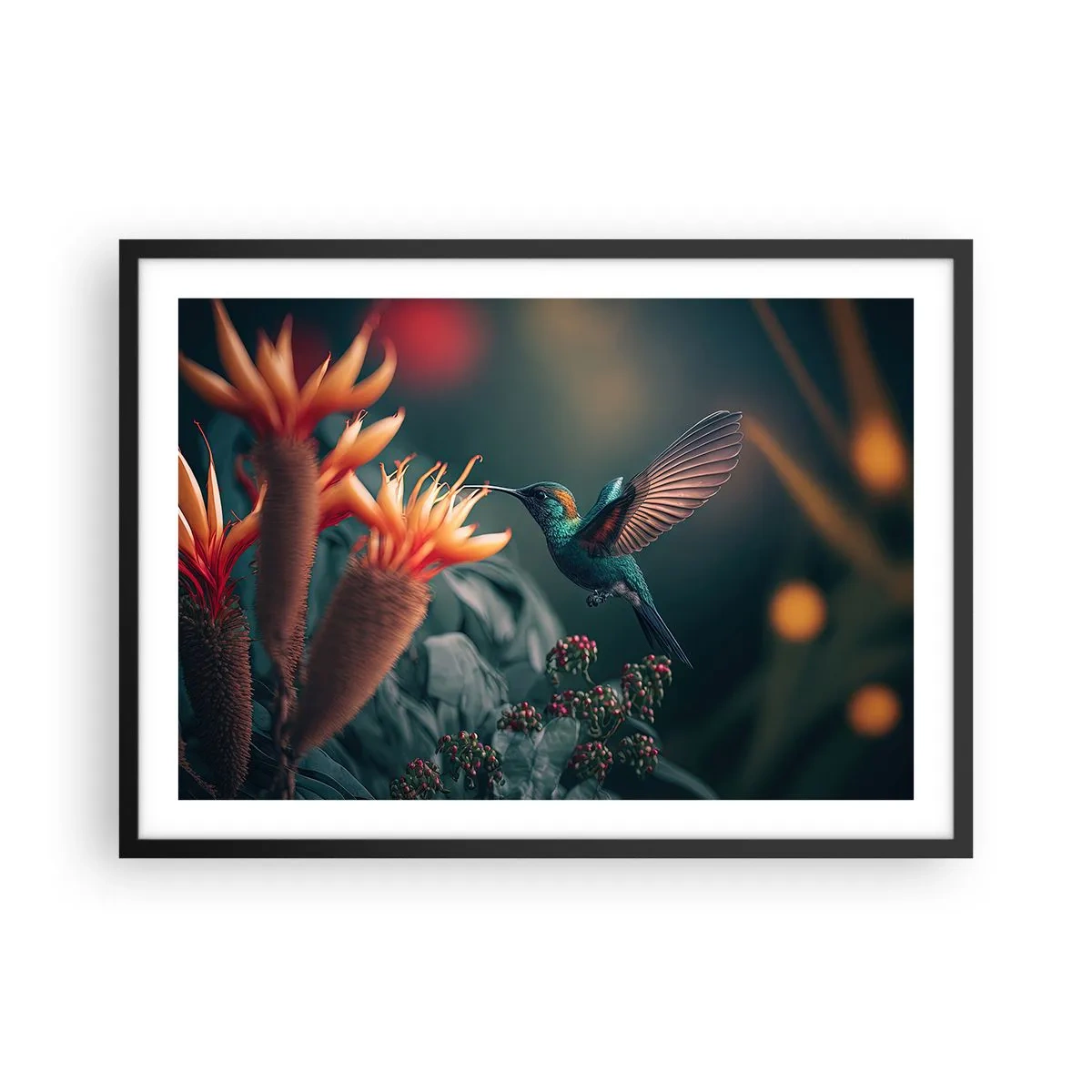 Affisch i svart ram - Ett verkligt färgglatt liv - 70x50 cm