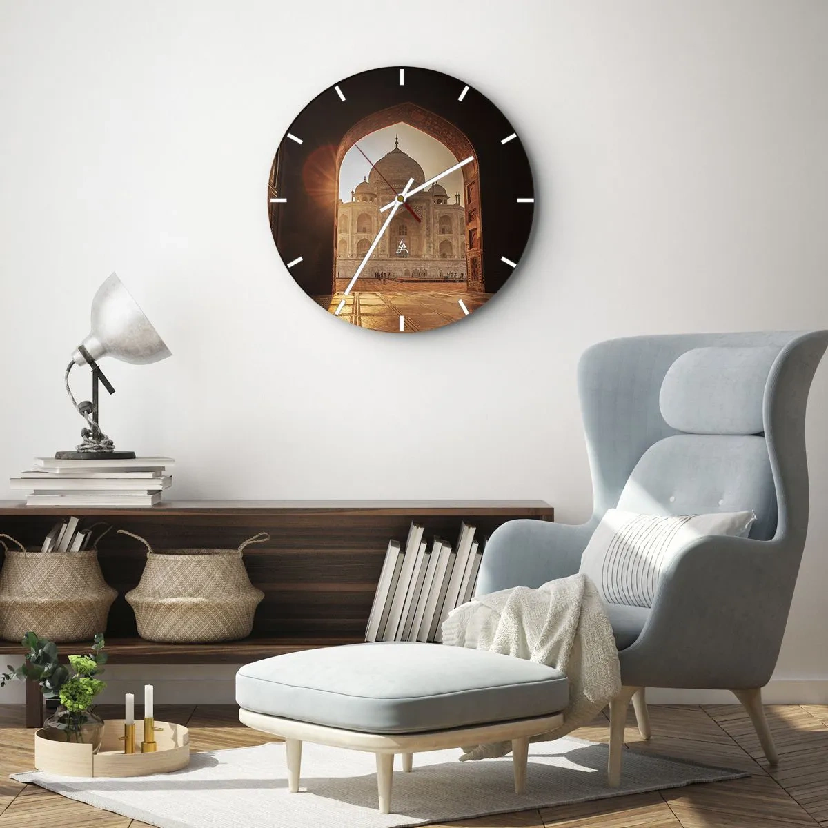 Väggklocka - Klocka på glas - Ett monument över överjordisk kärlek - 30x30 cm