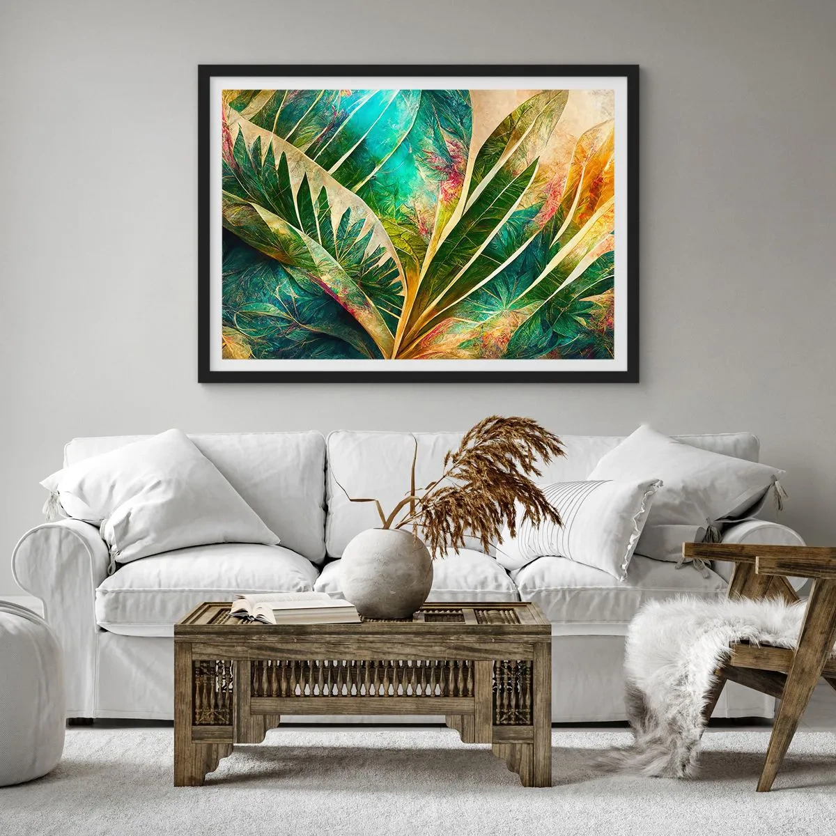 Affisch i svart ram - Färger i tropikerna - 50x40 cm