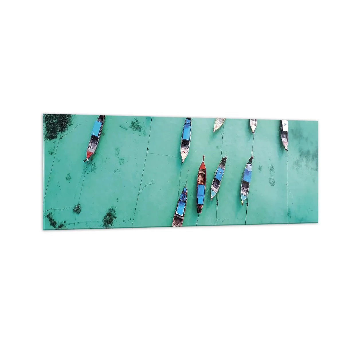 Glastavla - Bild på glas - Under en glad väntan - 140x50 cm