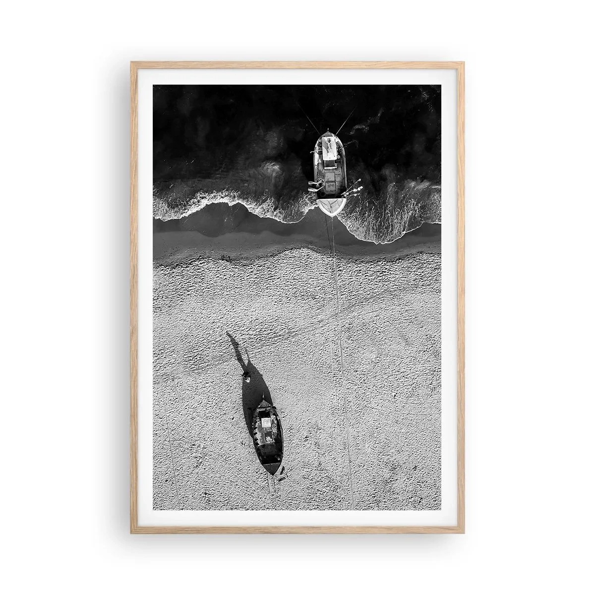 Affisch i ram av ljusek - Fortfarande på stranden... - 70x100 cm