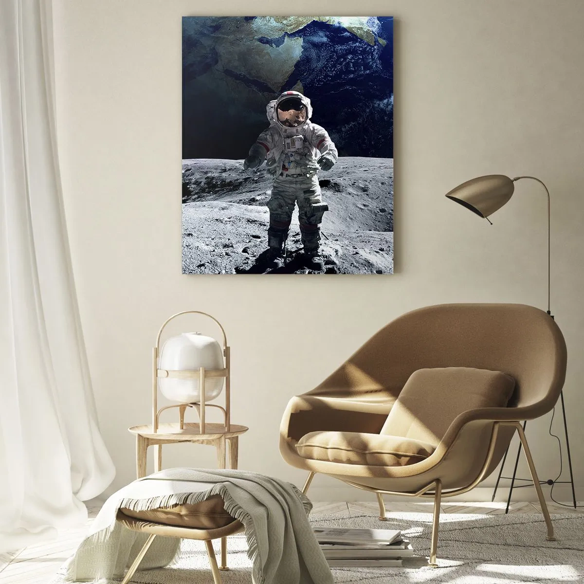 Glastavla - Bild på glas - Hälsningar från månen - 50x70 cm