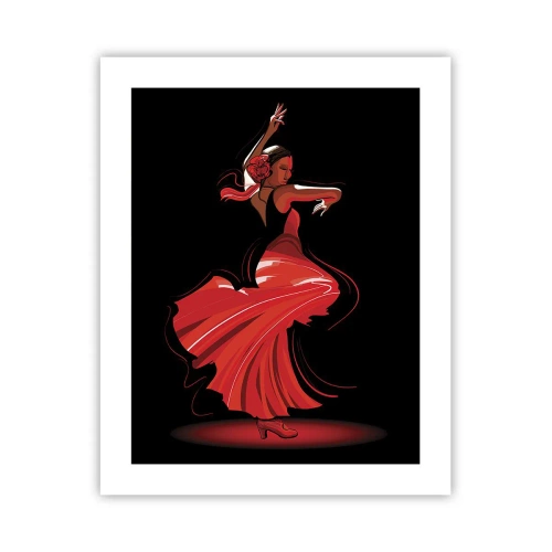 Affisch - Flamencos brinnande anda - 40x50 cm