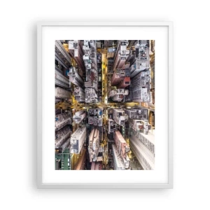 Affisch i vit ram - Hälsningar från Hongkong - 40x50 cm