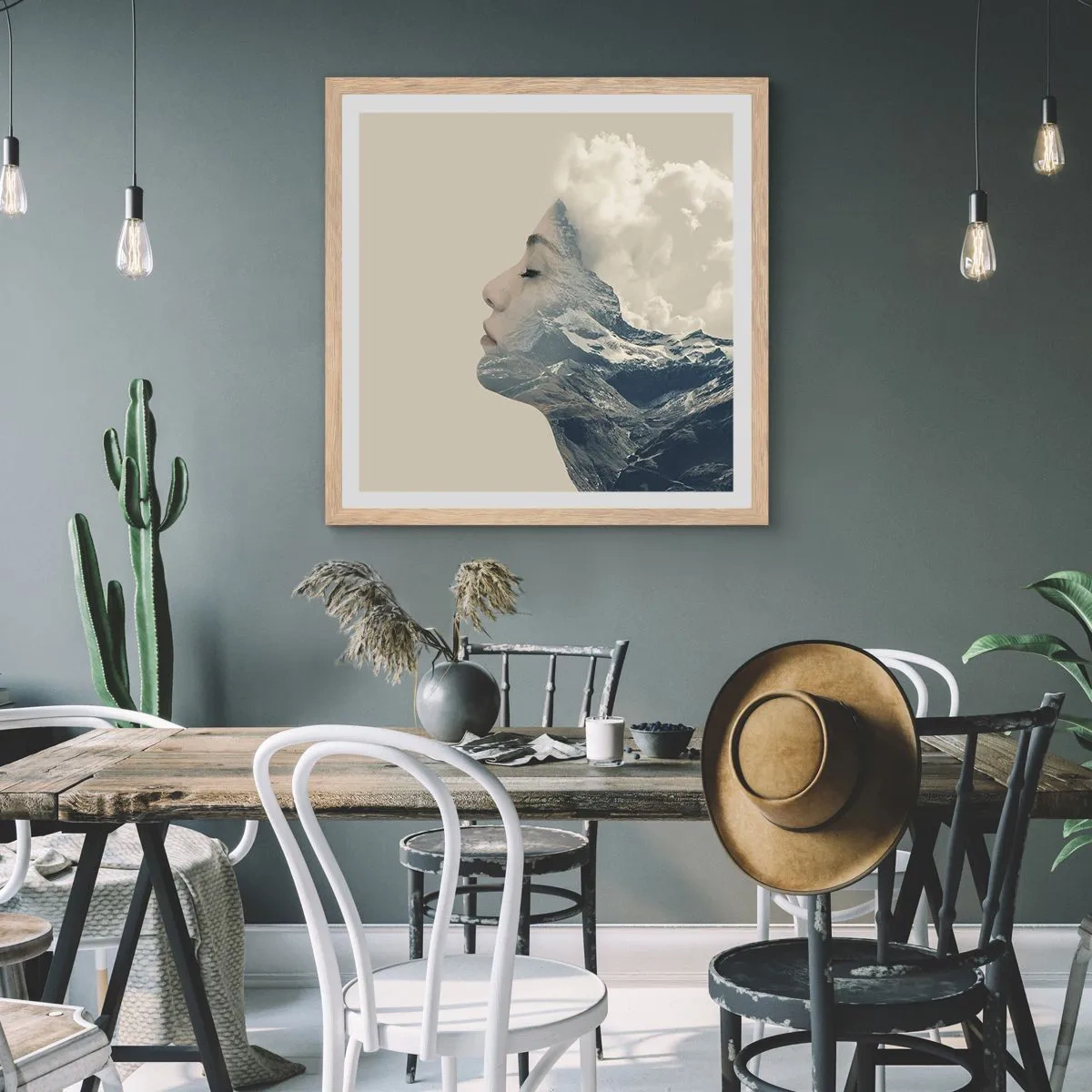 Affisch i ram av ljusek - Elementens skönhet - 50x50 cm