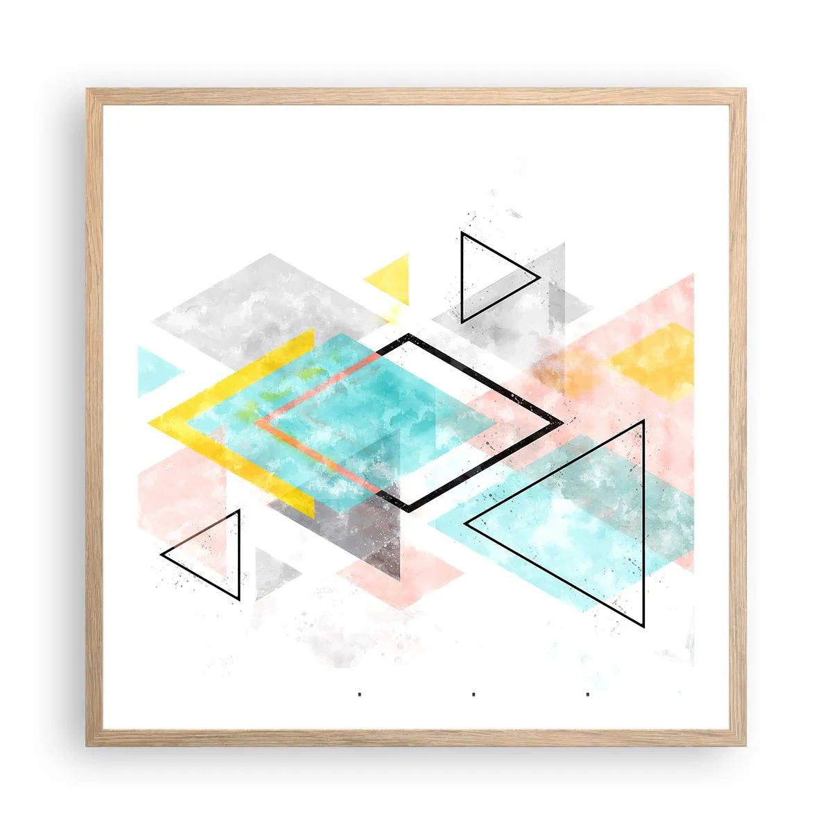 Affisch i ram av ljusek - Geometriskt spel - 60x60 cm