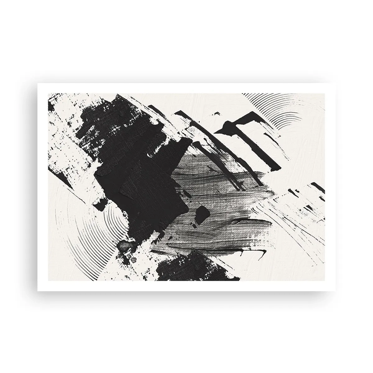 Affisch - Abstraktion - uttrycket av svart - 100x70 cm