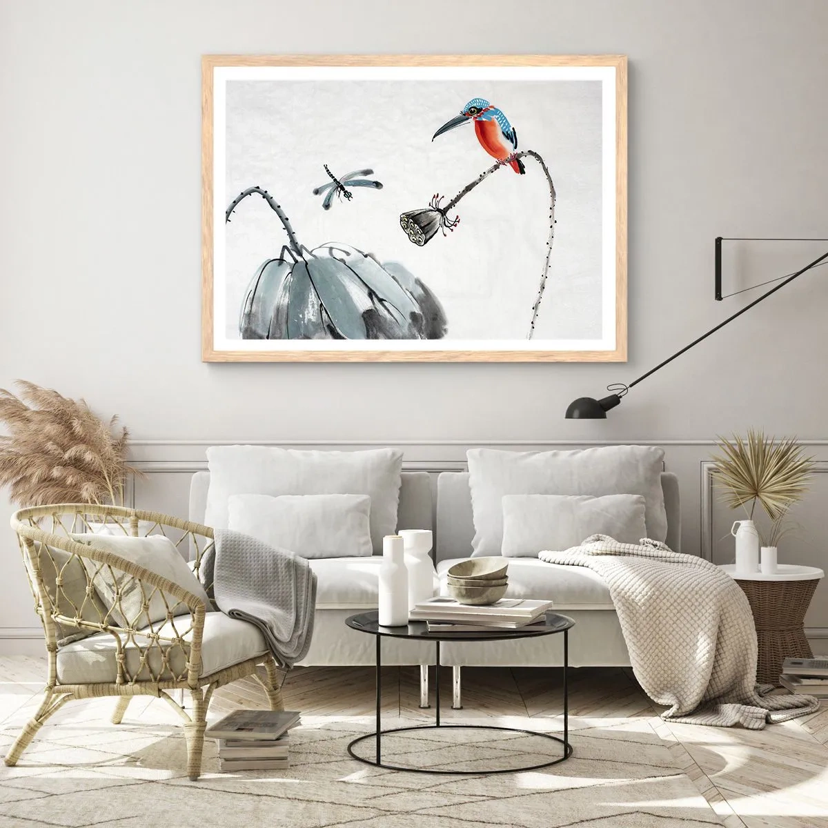 Affisch i ram av ljusek - Ängens liv - 100x70 cm