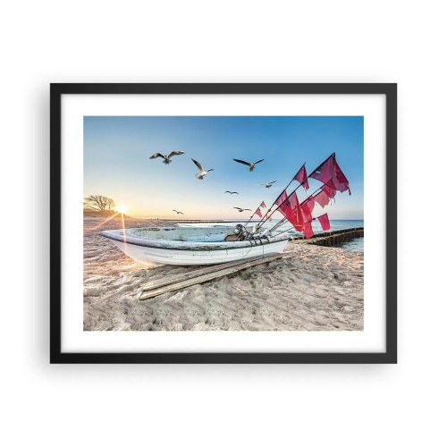 Affisch i svart ram - Välförtjänt vila - 50x40 cm