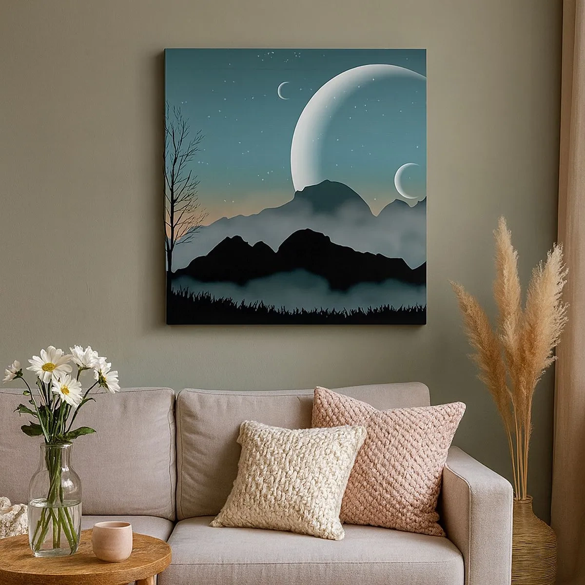 Canvastavla - Bild på duk - Stjärniga nattens karneval - 30x30 cm