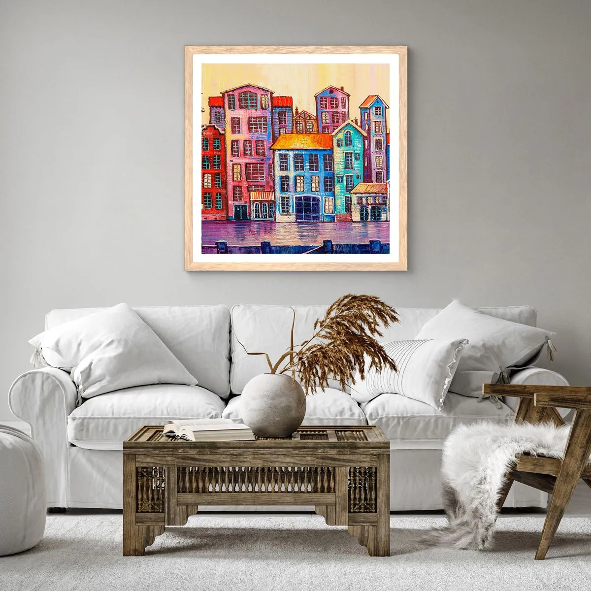 Affisch i ram av ljusek - En sagostad  - 30x30 cm