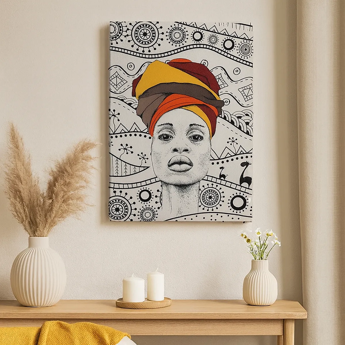 Canvastavla - Bild på duk - Afrikanskt porträtt - 50x70 cm