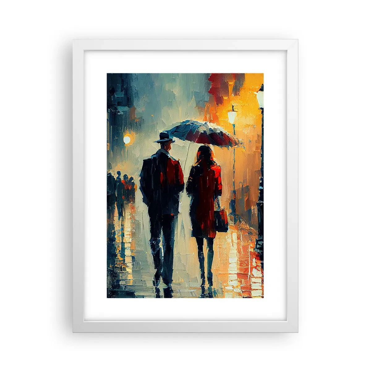 Affisch i vit ram - Kärlekshistoria på stan - 30x40 cm