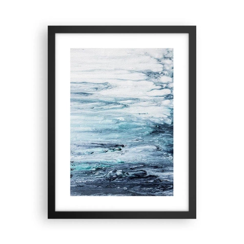 Affisch i svart ram - Blåa istappar - 30x40 cm