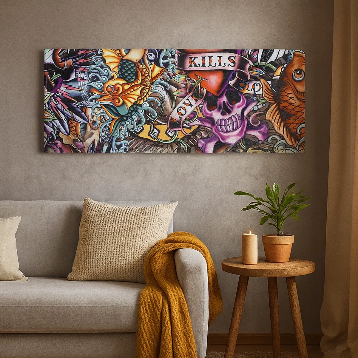 Canvastavla - Bild på duk - Tatuerarens dröm - 30x30 cm