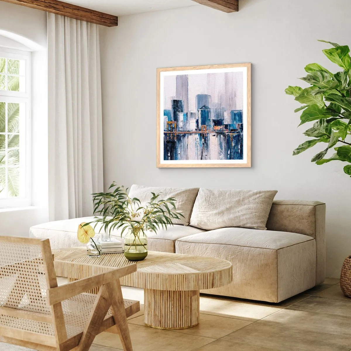 Affisch i ram av ljusek - New York-impression - 50x50 cm