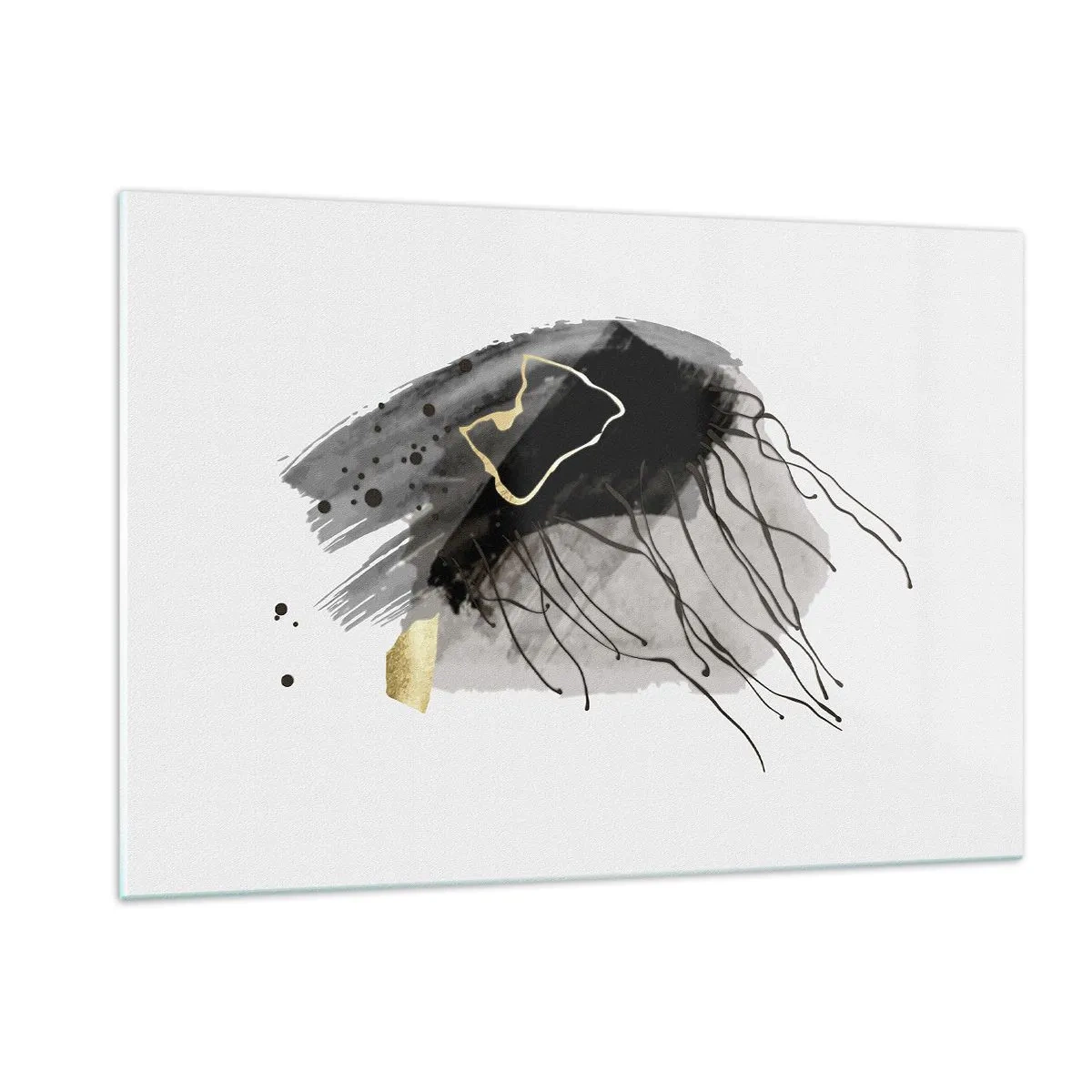 Glastavla - Bild på glas - I svart och guld - 120x80 cm