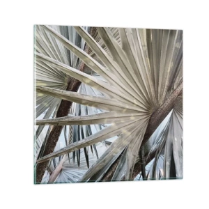 Glastavla - Bild på glas - Solfjädrarna i tropikerna - 70x70 cm