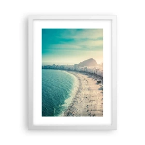 Affisch i vit ram - Evig semester i Rio - 30x40 cm
