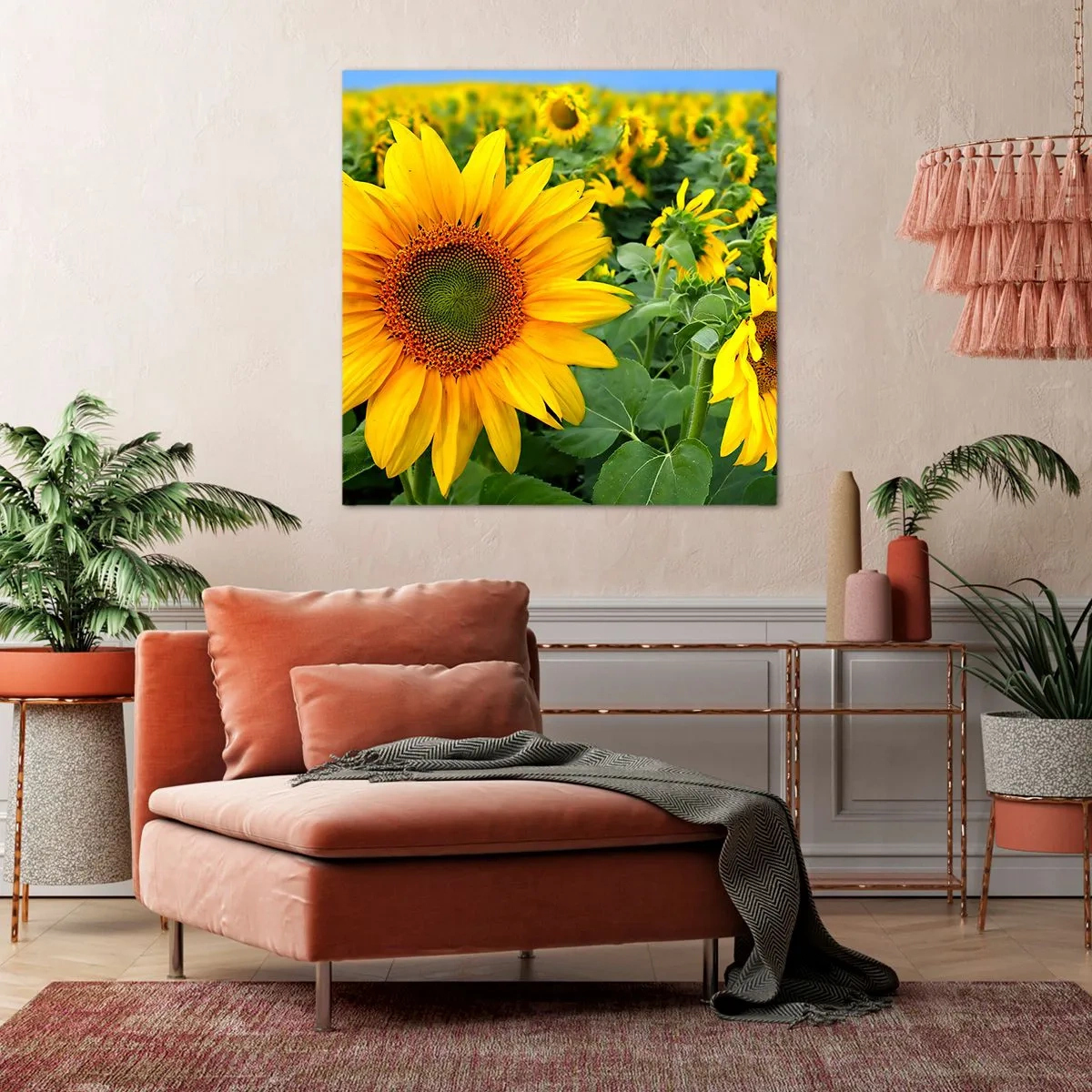 Canvastavla - Bild på duk - Hundratals brinnande solar - 60x60 cm