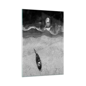 Glastavla - Bild på glas - Fortfarande på stranden... - 80x120 cm