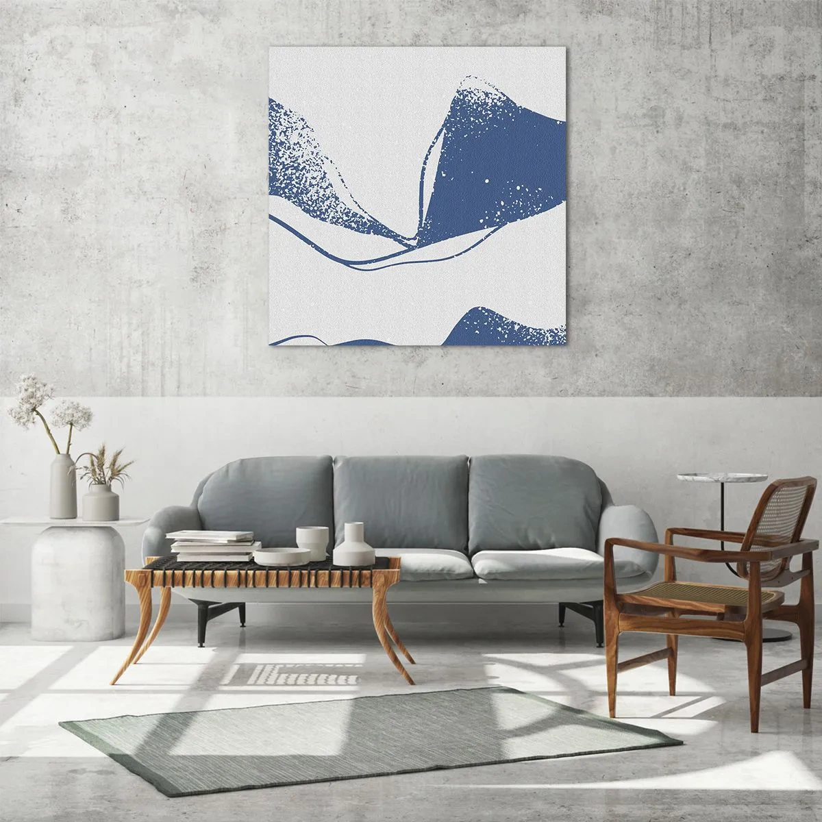 Glastavla - Bild på glas - Bevingad abstraktion - 70x70 cm